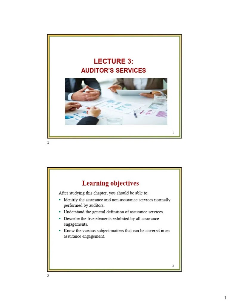 Slides - Lecture 3 - St Version | PDF | Audit | Financial Audit