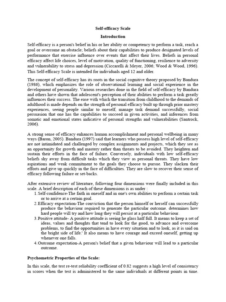 Self Efficacy_Intro | PDF | Self Efficacy | Psychology