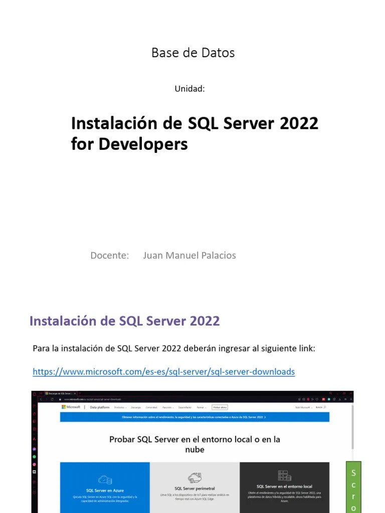 Instalación De SQL Server 2022 | PDF