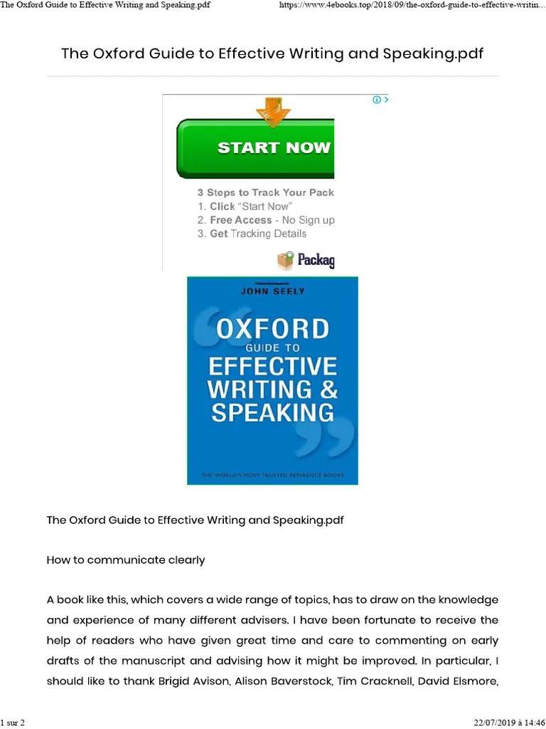 The Oxford Guide To Effective Writing And Speaking | PDF