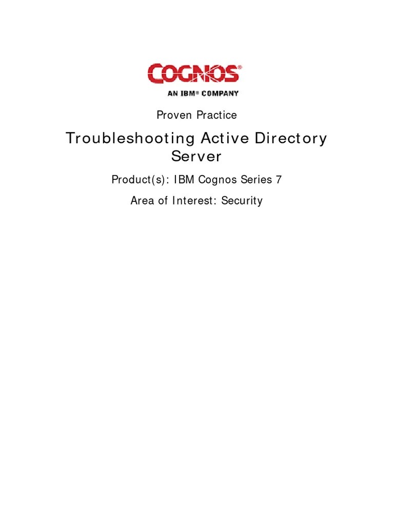 Troubleshooting Active Directory | PDF | Active Directory | Windows ...
