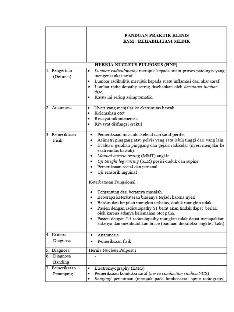 Hernia Nucleus Pulposus (HNP) | PDF