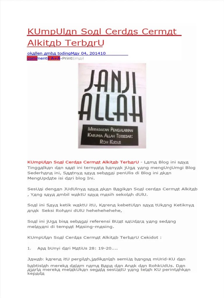 Pdf-kumpulan-soal-cerdas-cermat-alkitab-terbaru | PDF