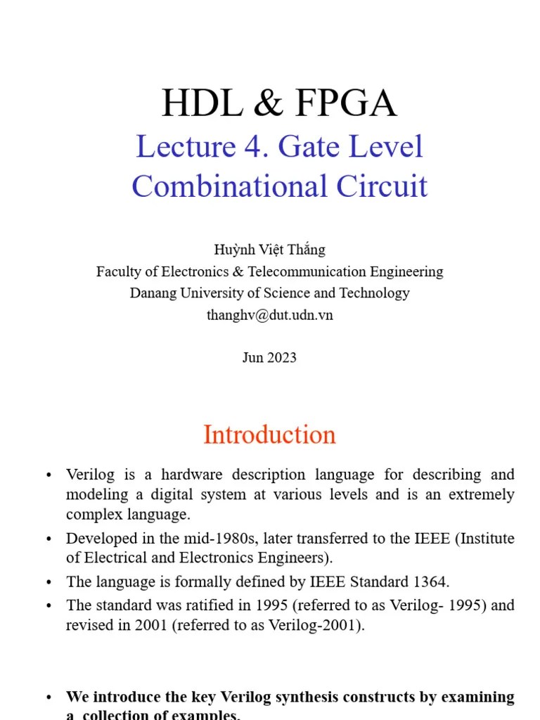 HDL And FPGA Ch04 HVT 2024 Verilog | PDF | Hardware Description ...