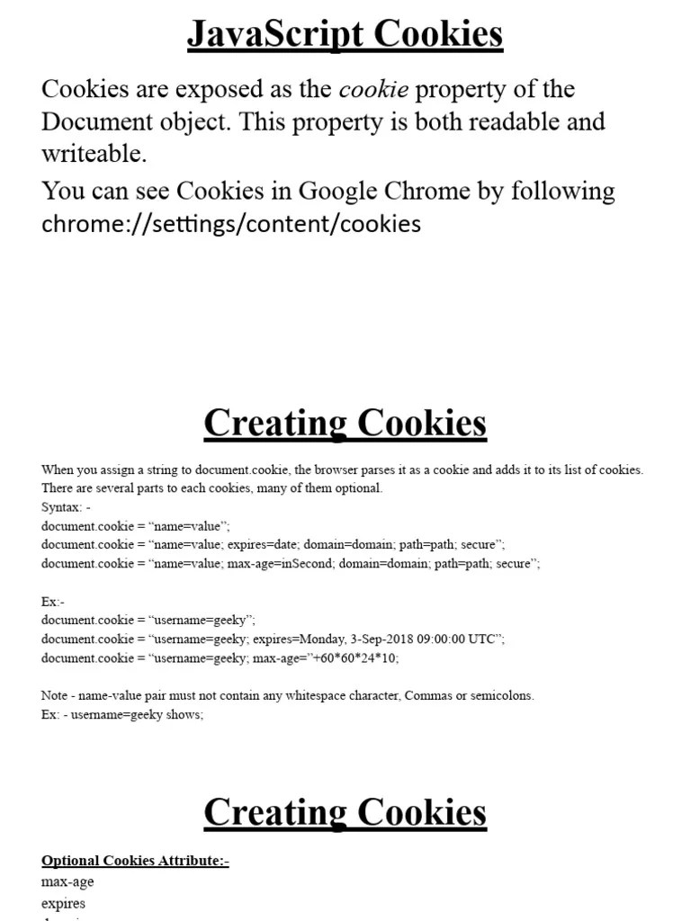 Cookies In JavaScript | Download Free PDF | Http Cookie | Cyberspace