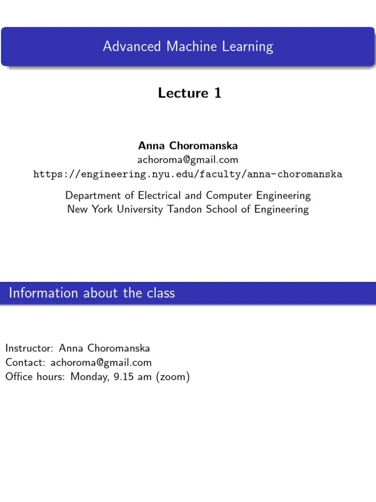 Lecture1 AML | PDF | Cluster Analysis | Support Vector Machine