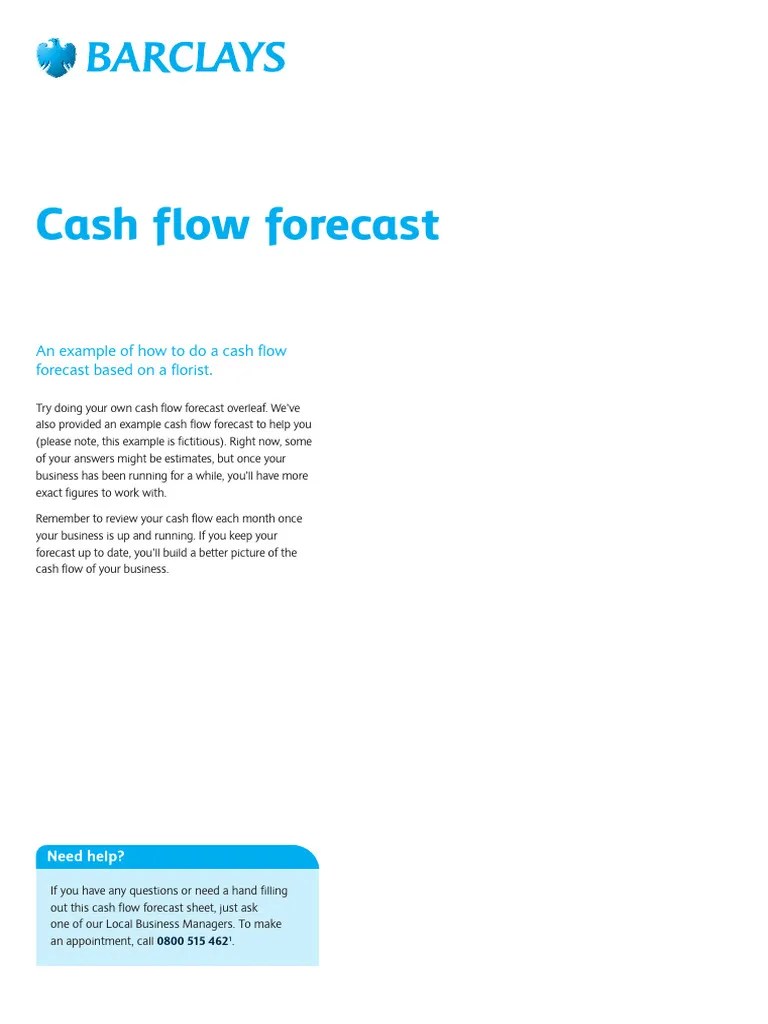 Start_up_guide_Cash_flow_forecast | PDF | Cash | Banks