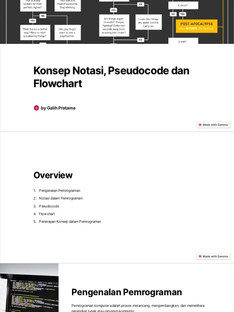 Konsep Notasi Pseudocode Dan Flowchart | PDF