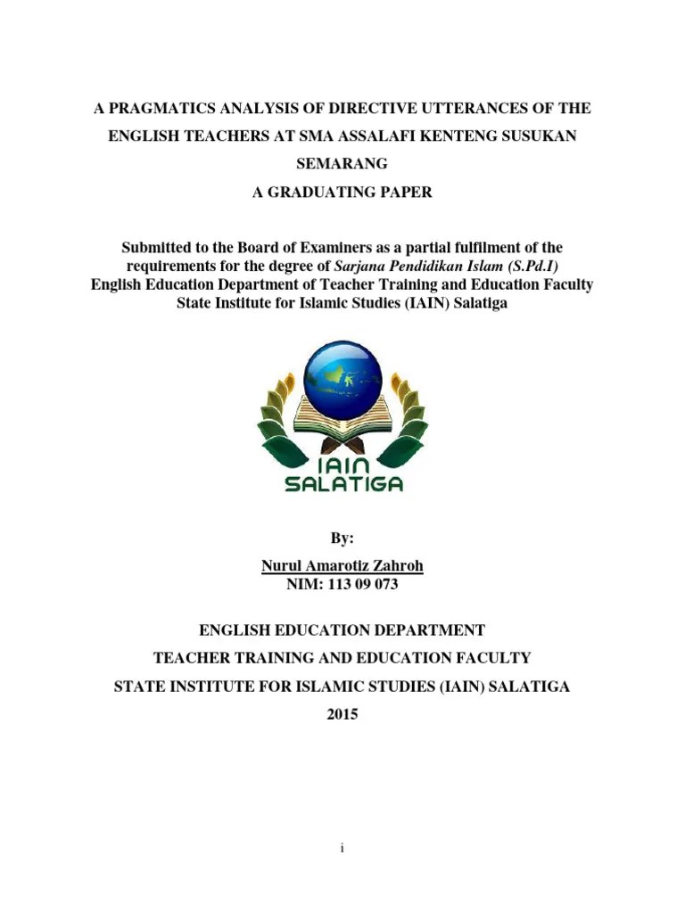 A Pragmatics Analysis Of Directive Utterances Of The | PDF | Semantics ...