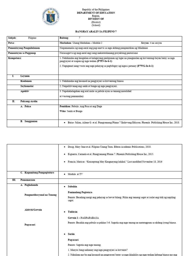 Lesson Plan Grade 7 Module 2 Pdf
