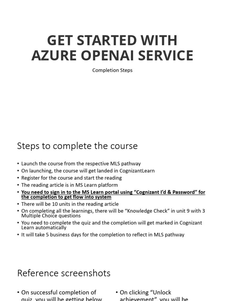 GET STARTED WITH AZURE OPENAI SERVICE - Completion | PDF | Business