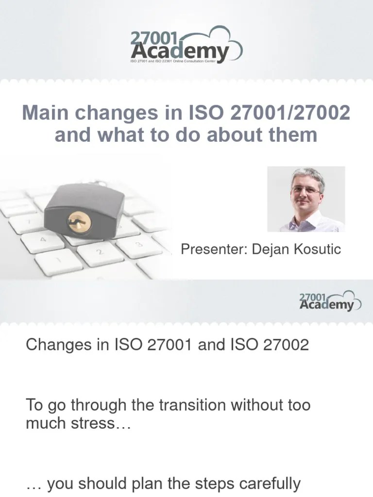 Main Changes In ISO 27001 27002 And What To Do About Them En - Presentation Deck | PDF | Audit ...