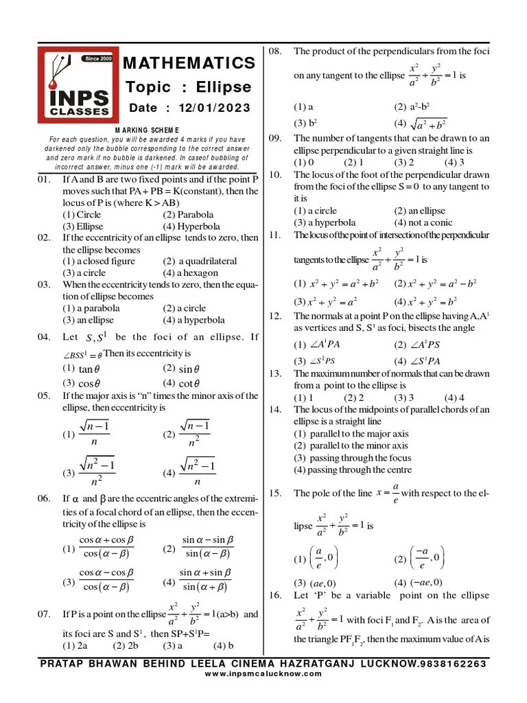 Ellipse Paper Pdf Ellipse Perpendicular