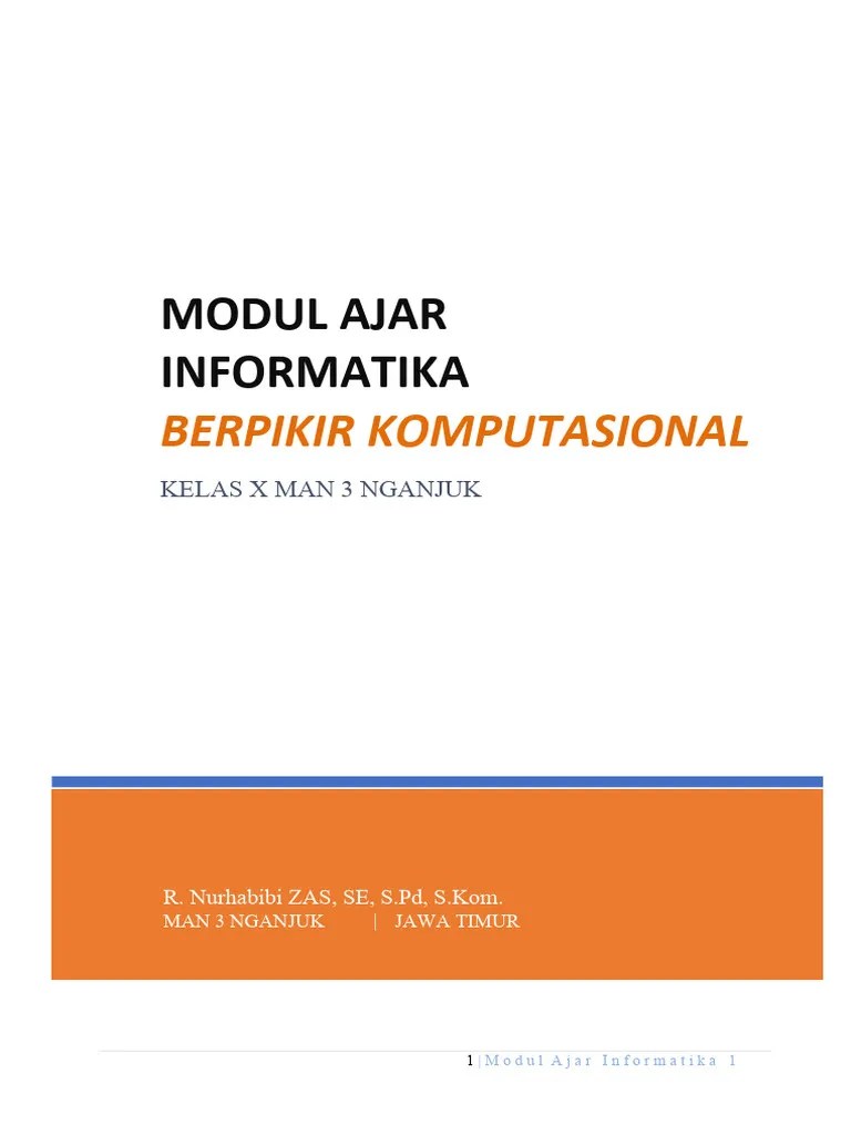 Modul Ajar Informatika 1 - Berpikir Komputasional | PDF