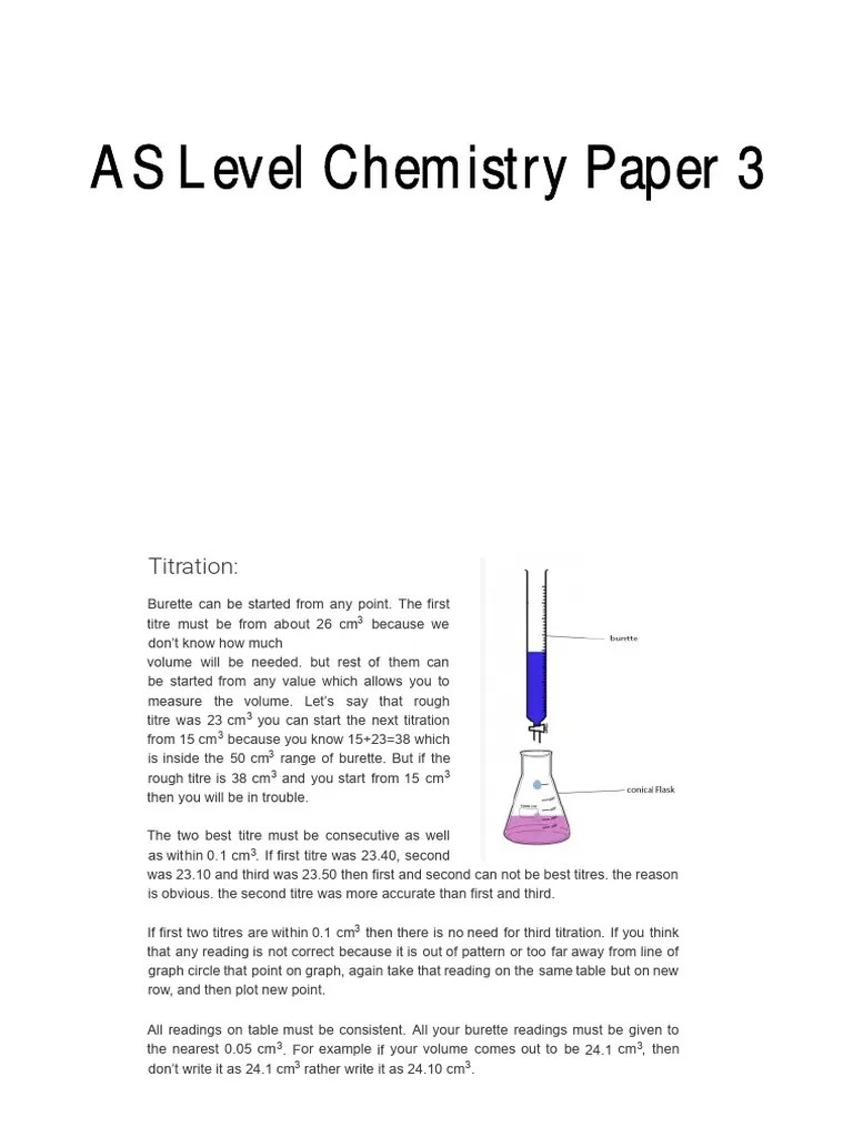 As Level Chemistry Practical Paper 3 GCE Guide (1) | PDF | Aldehyde ...
