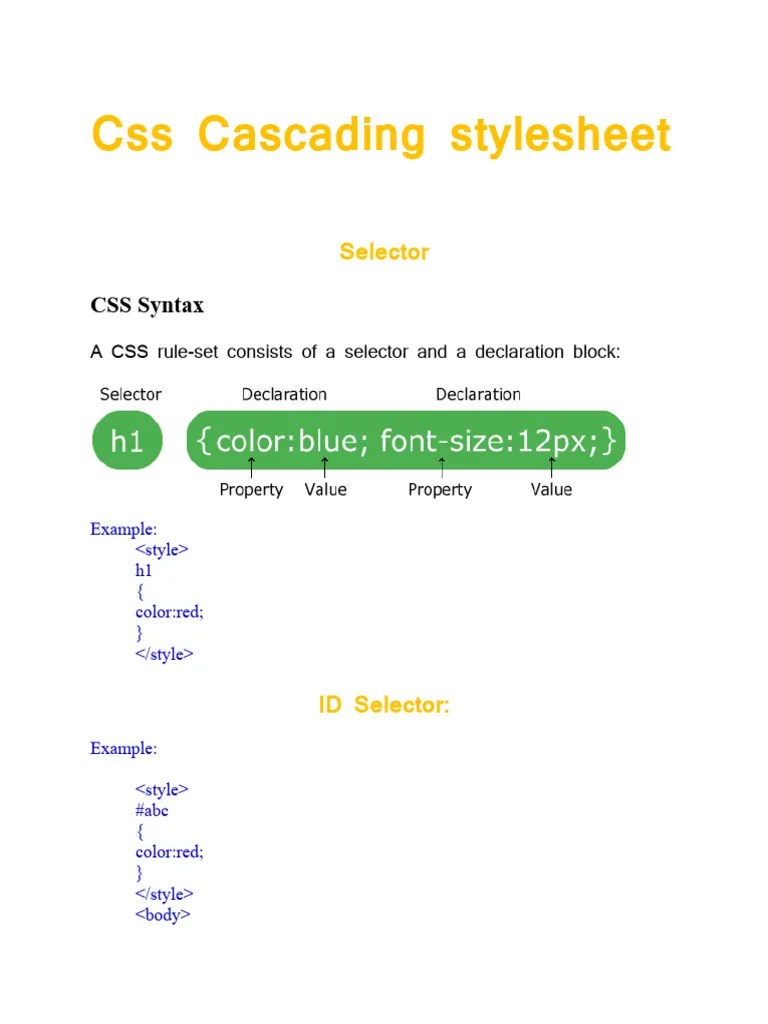 Css Notes | PDF | Written Communication | Computer File Formats