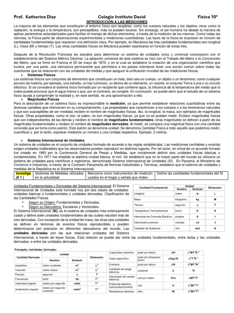 Introducción A Las Mediciones - Sist. Internacional - FÍSICA.K.D. | PDF | Medición | Sistema ...