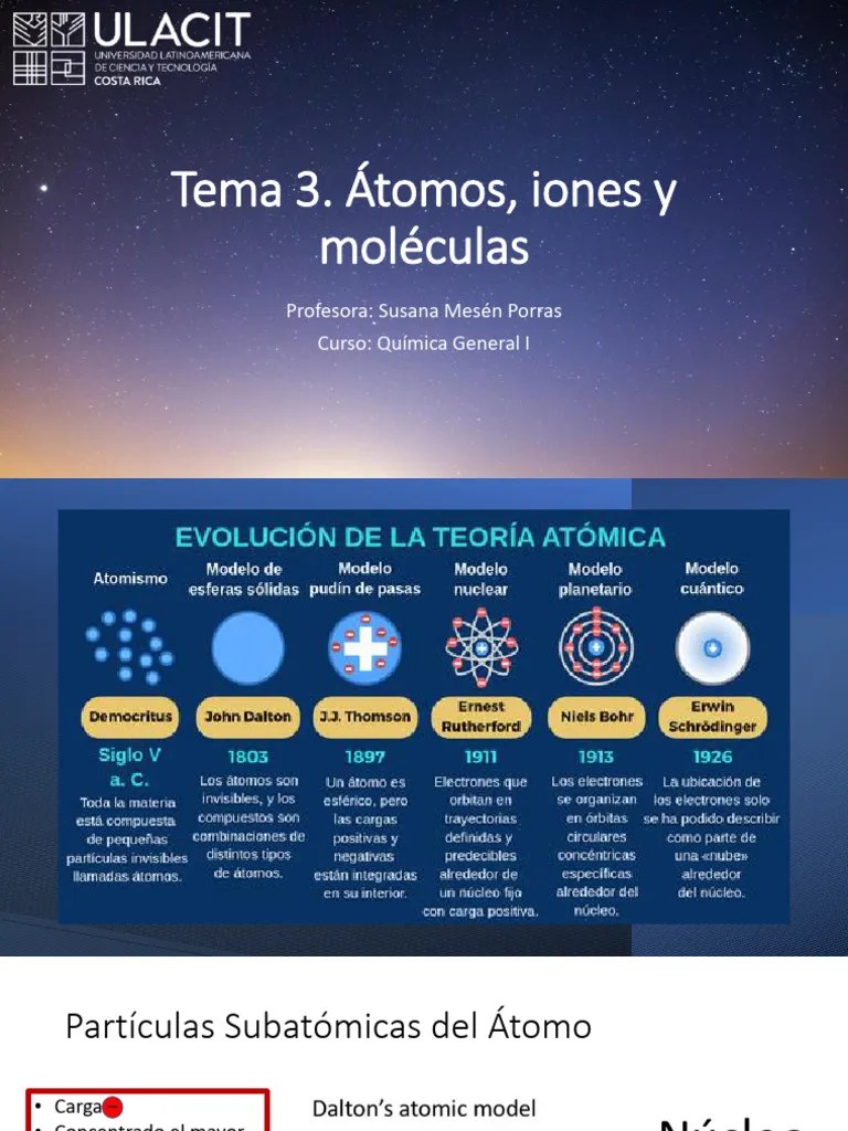 Tema 3. Átomos, Iones Y Moléculas | PDF | Ion | Átomos