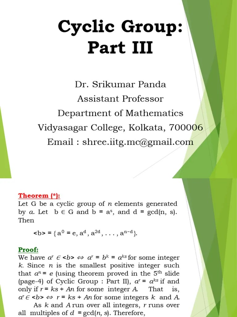 Cyclic - Group - PartIII | Download Free PDF | Group (Mathematics) | Discrete Mathematics
