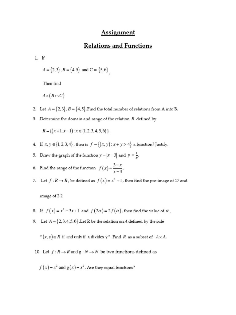 Relations&Functions | PDF