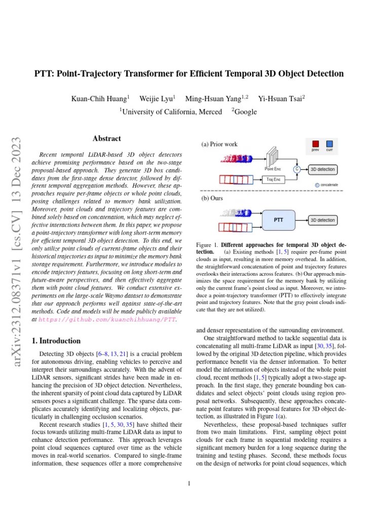 Point-Trajectory Transformer For Efficient Temporal 3D Object Detection ...