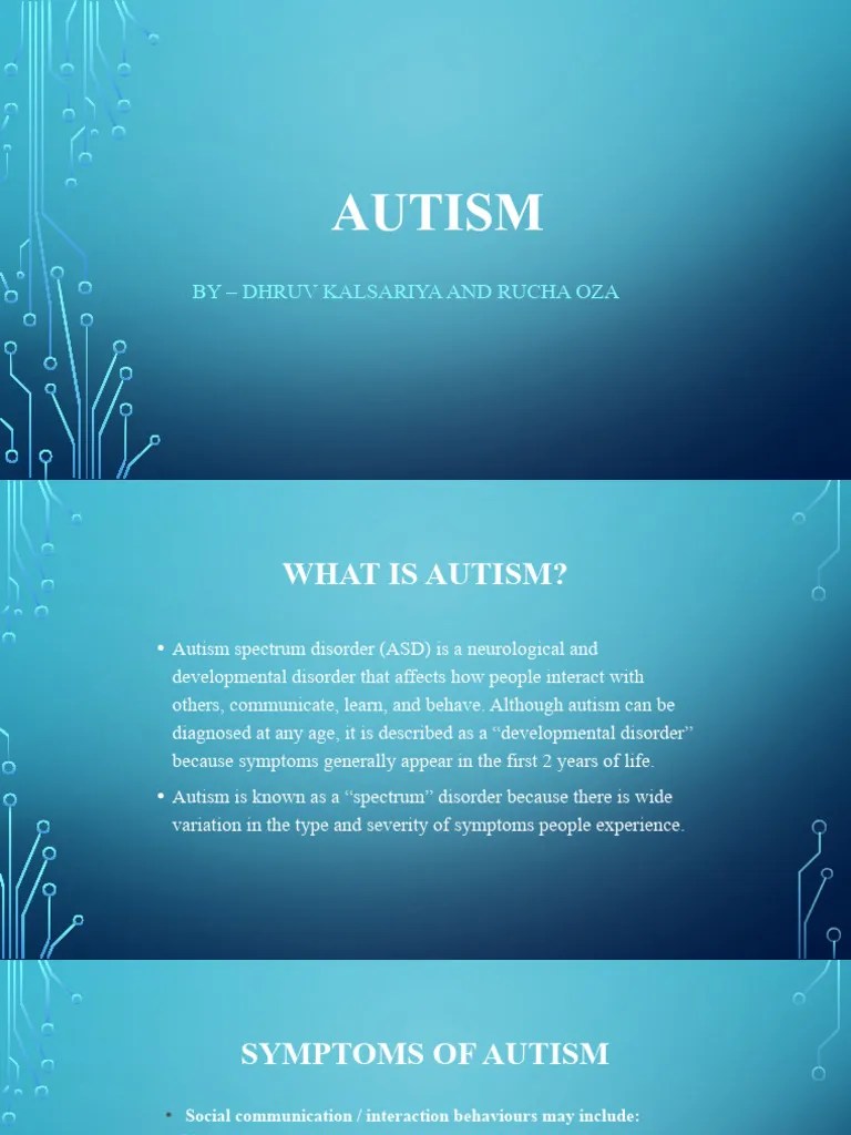 Autism Presentation (Modified) | PDF | Autism Spectrum | Mental Disorder