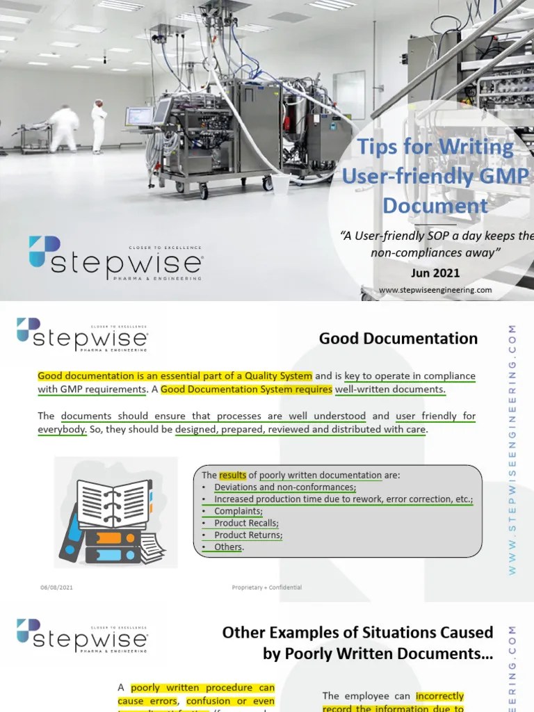 Tips For Writing User Friendly GMP Document | PDF | Business