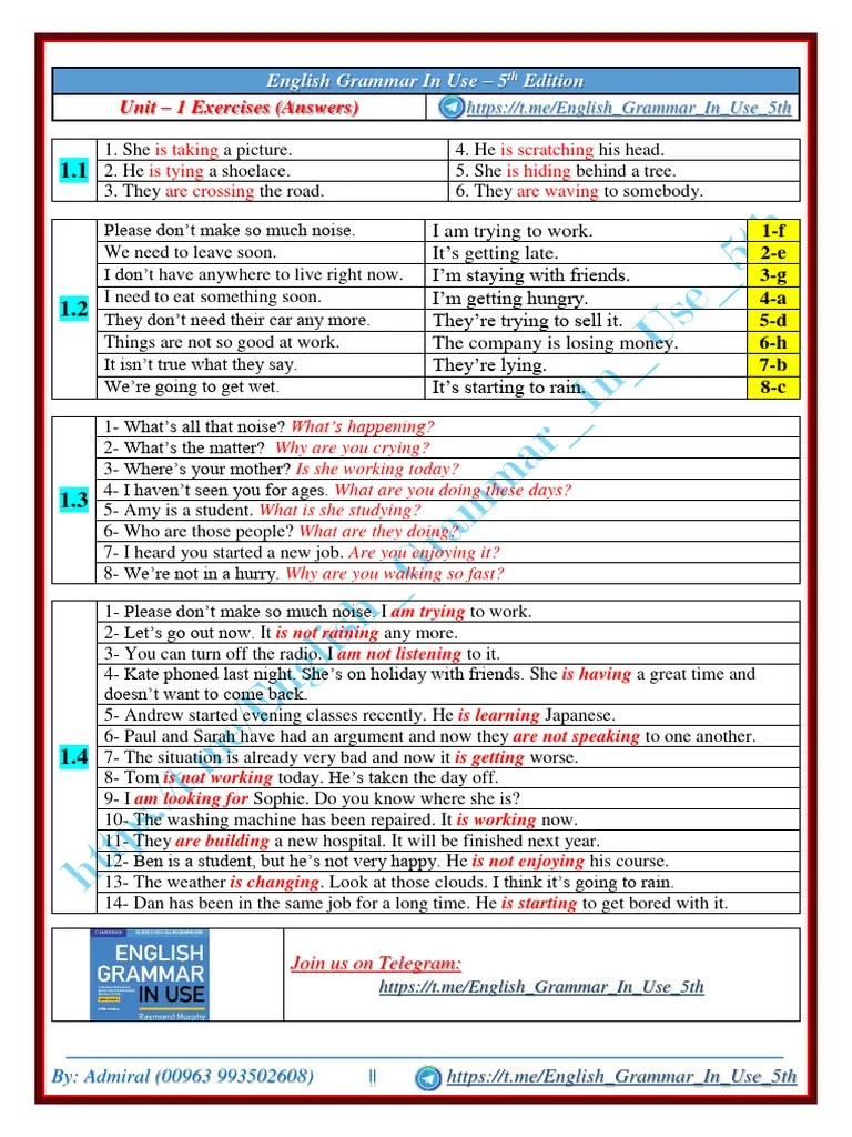 Unit 1 (Answers) | PDF
