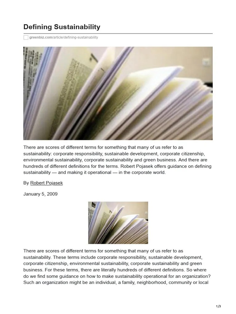 Defining Sustainability | Download Free PDF | Sustainability | Economies