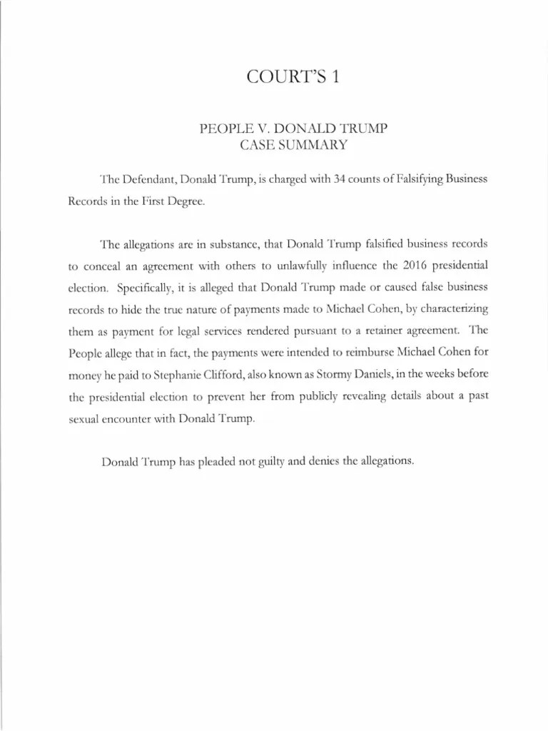 Trump NYC Hush Money Trial Juror Questionnaire 04.08.24 | PDF | Police | Donald Trump