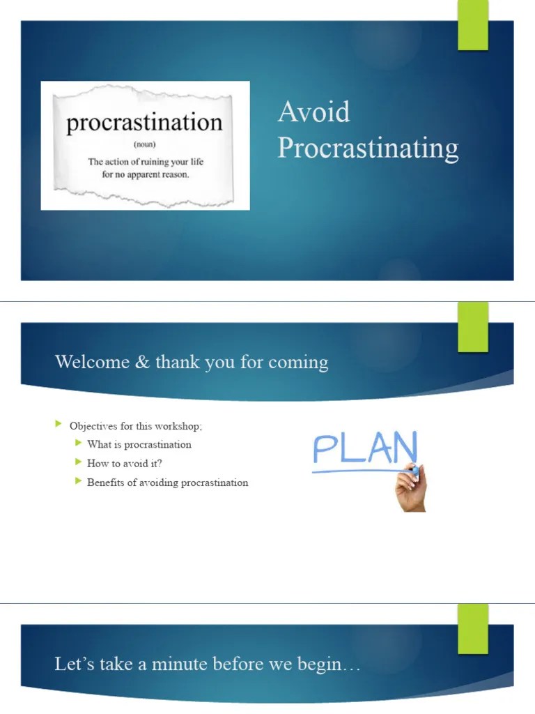 Avoiding Procrastination1 | PDF | Procrastination | Professional Skills