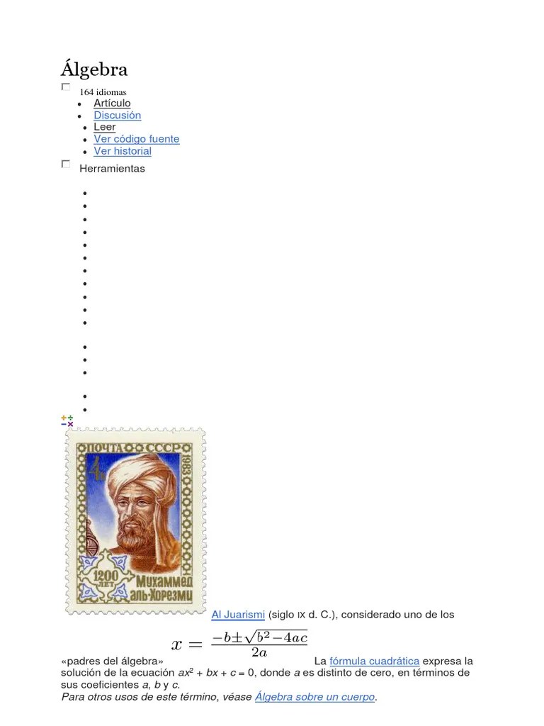 Álgebra | PDF | Álgebra | Álgebra Abstracta