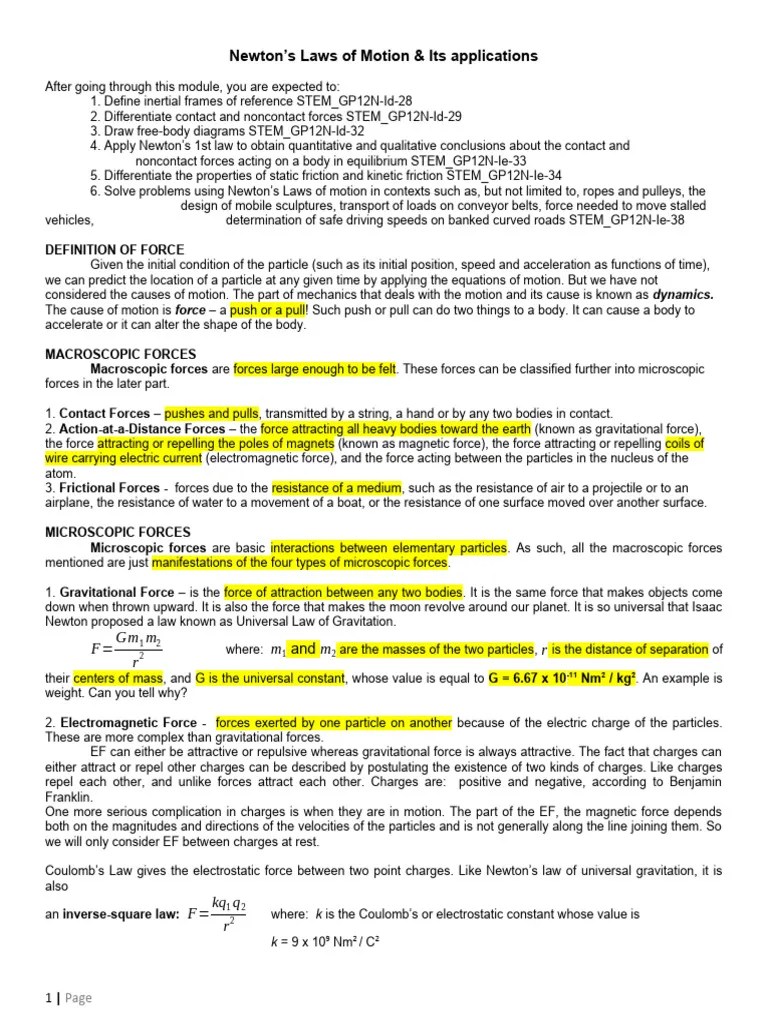 Lecture Newtons Laws Work Energy Power | PDF | Force | Nuclear Force