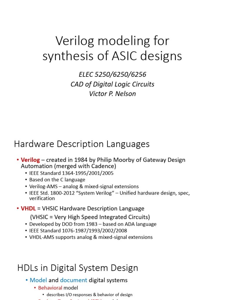 Verilog_Overview | PDF | Hardware Description Language | Computing