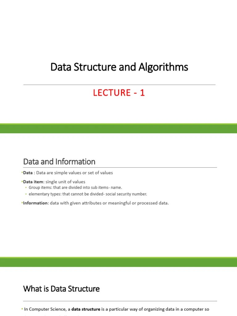 DSA Lecture 1 | PDF | Teaching Methods & Materials