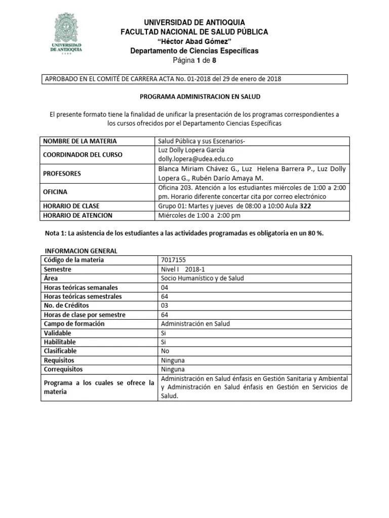 Salud Pública Y Sus Escenarios | PDF | Salud Pública | Salud Ambiental