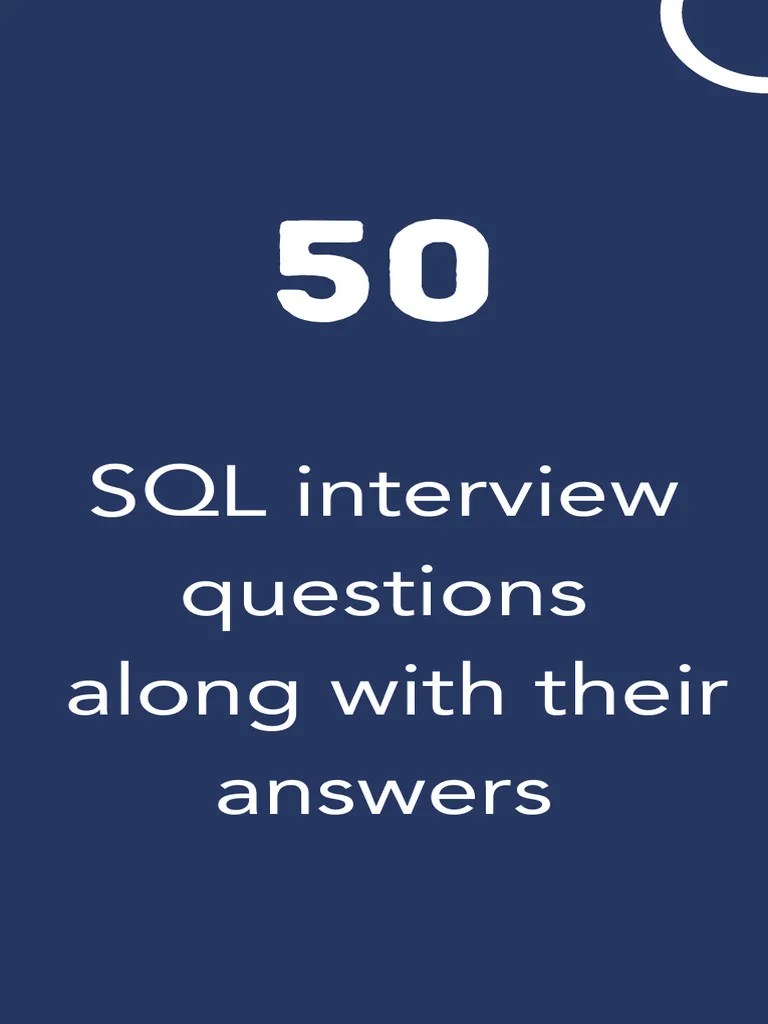 50 SQL Questions | PDF | Databases | Database Transaction