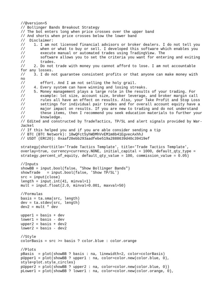 Bollinger Bands Strategy | PDF | Margin (Finance) | Market (Economics)