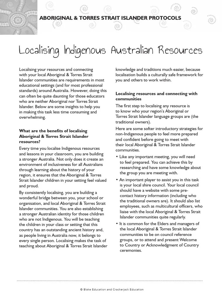 Aboriginal And Torres Strait Islander Protocols Localising Indigenous ...