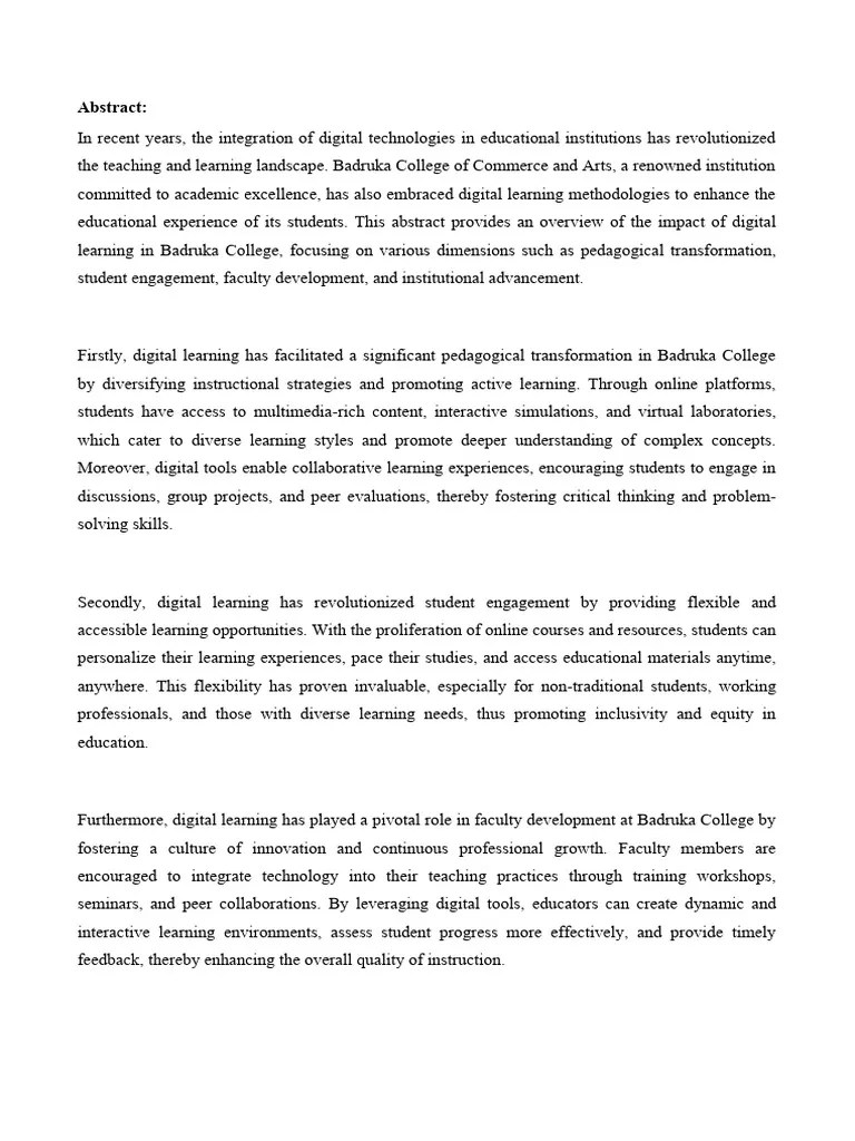 The Impact Of Digital Learning On Students Academic Performance | PDF ...