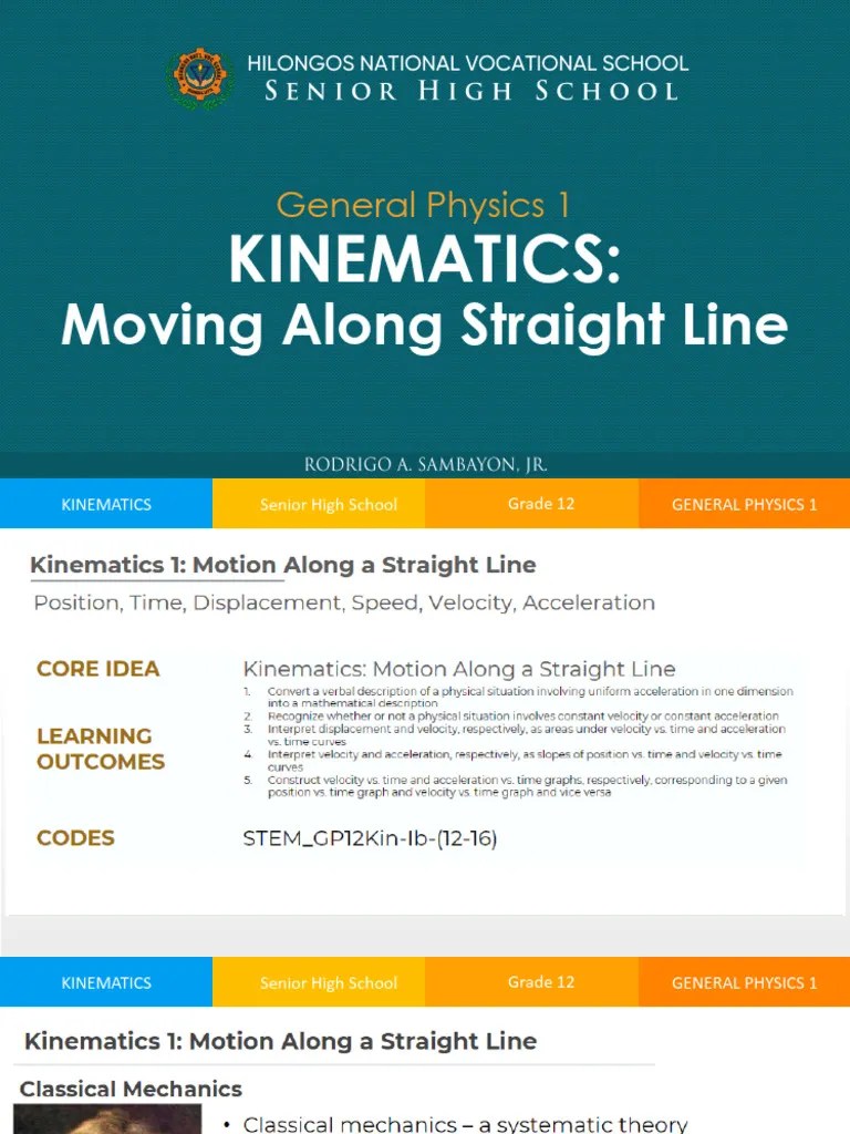 Lesson 5 Kinematics Moving Along Straight Line | PDF | Acceleration ...