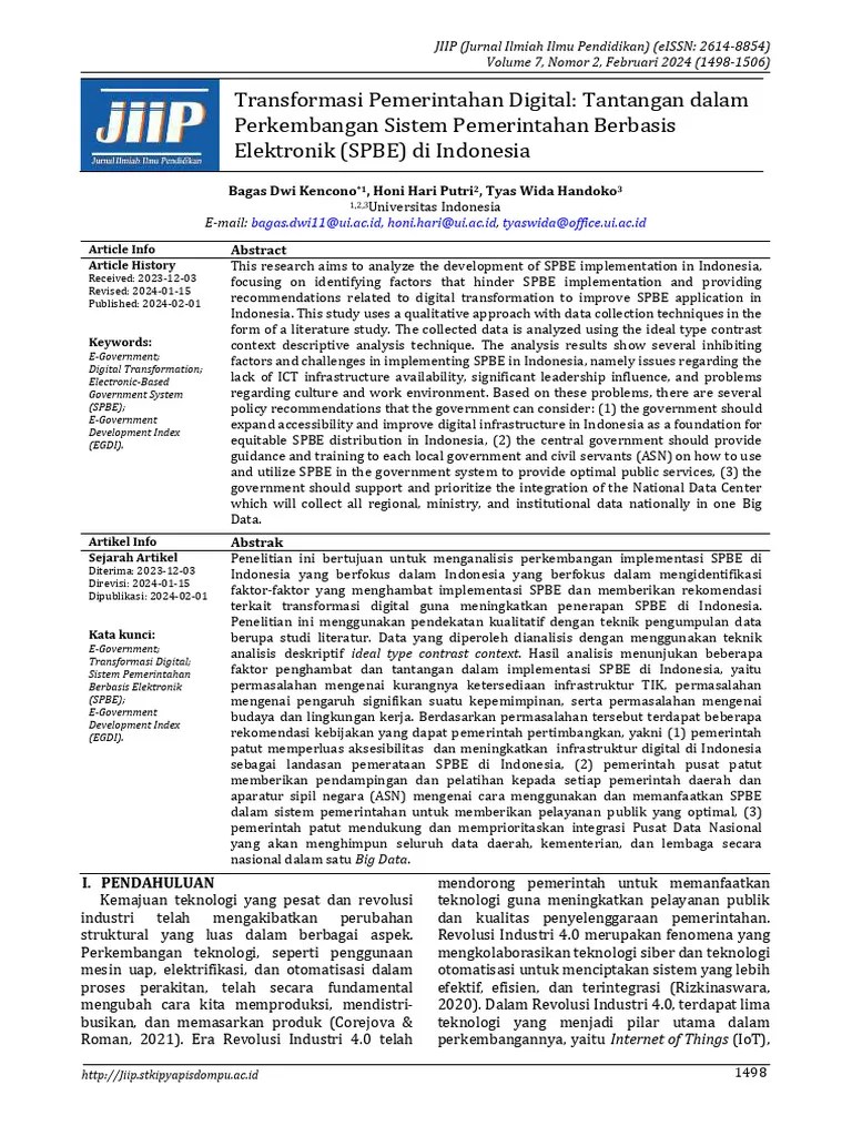 Transformasi Pemerintahan Digital Tantangan Dalam Perkembangan Sistem Pemerintahan Berbasis ...