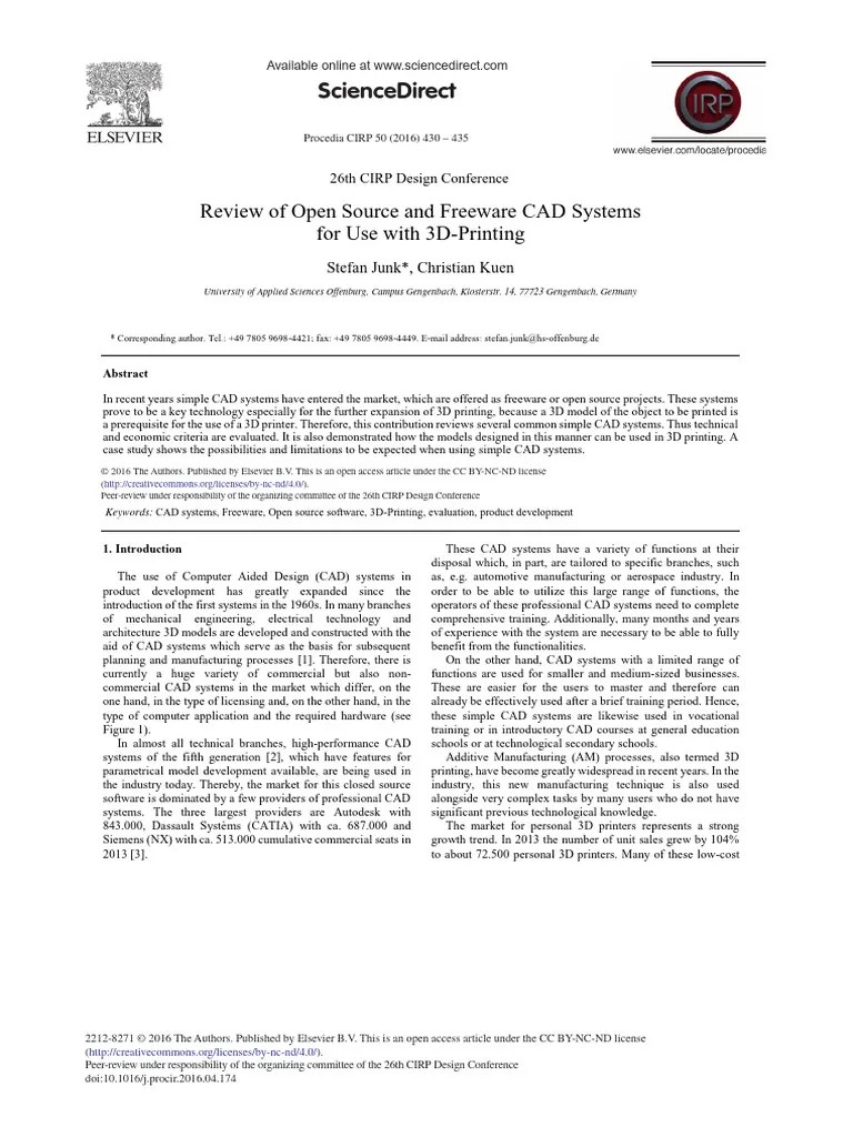 Review Of Open Source And Freeware CAD Systems For | PDF | Computer ...