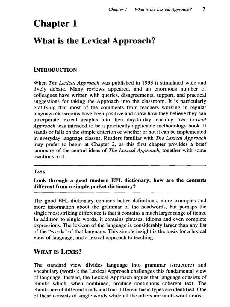 What Is The Lexical Approach? Michael Lewis PAGS 7 A 14 | PDF | Lexicon ...