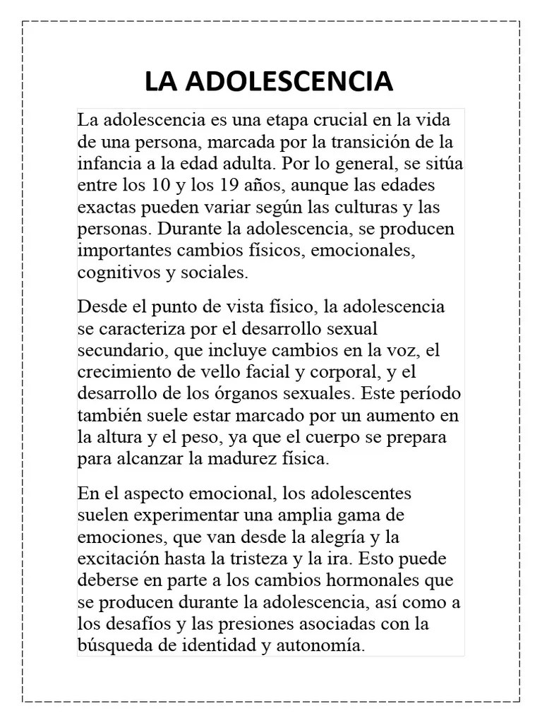 LA ADOLESCENCIA | PDF