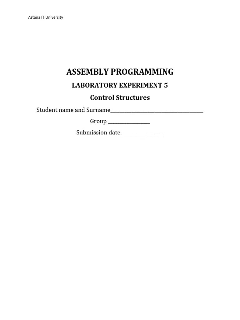 Assembly Programming-Lab 5 | PDF | Software Development | Control Flow