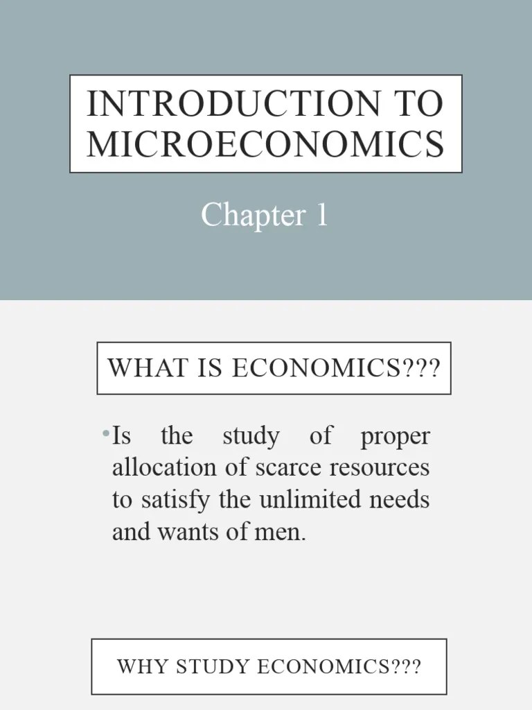 Micro - Chapter 1 - The Introduction | PDF | Economics | Market (Economics)