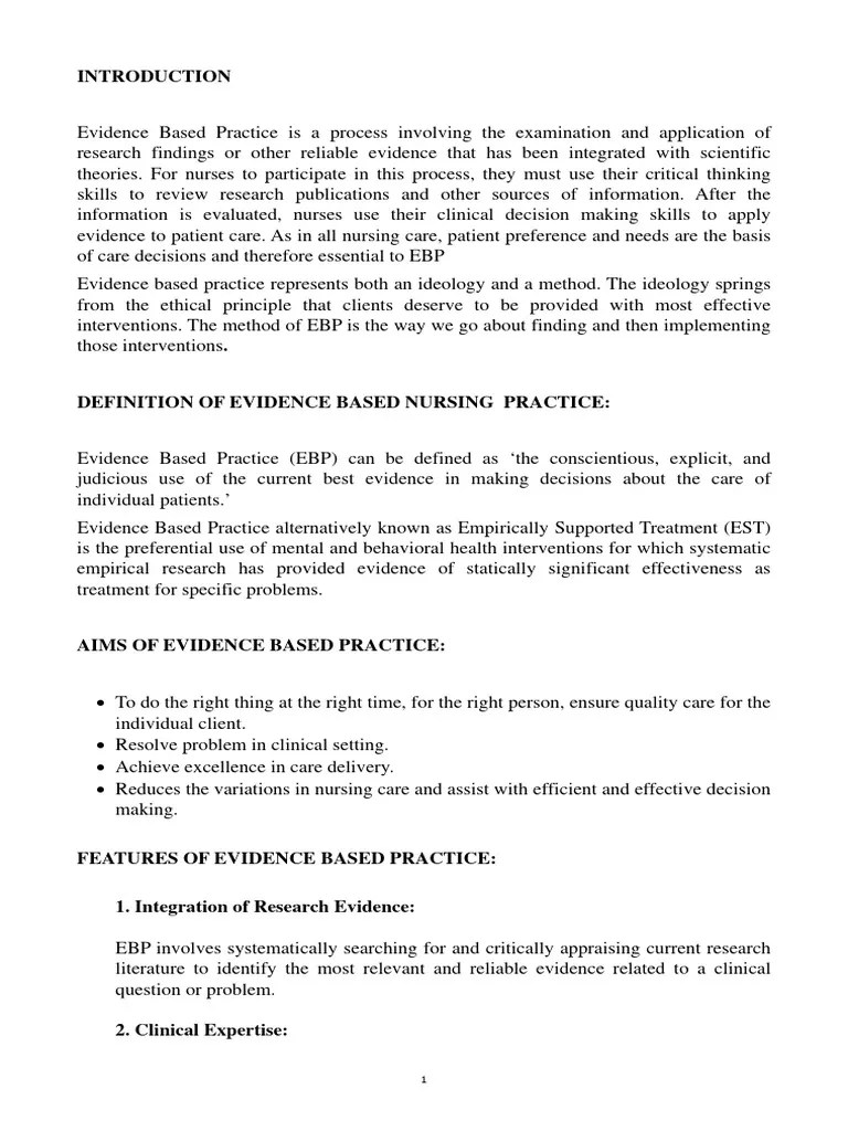 Evidence Based Practice In Nuring-contents | PDF | Evidence Based ...