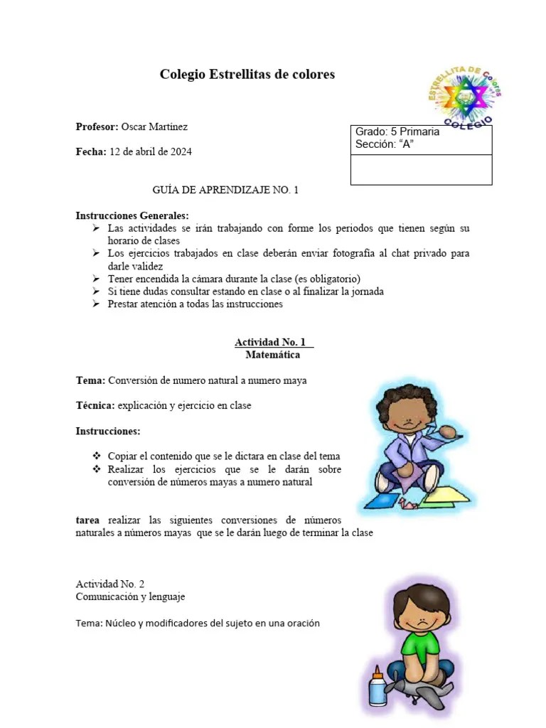 Guía 2 De 5to | PDF | Asunto (gramática) | Predicado (Gramática)