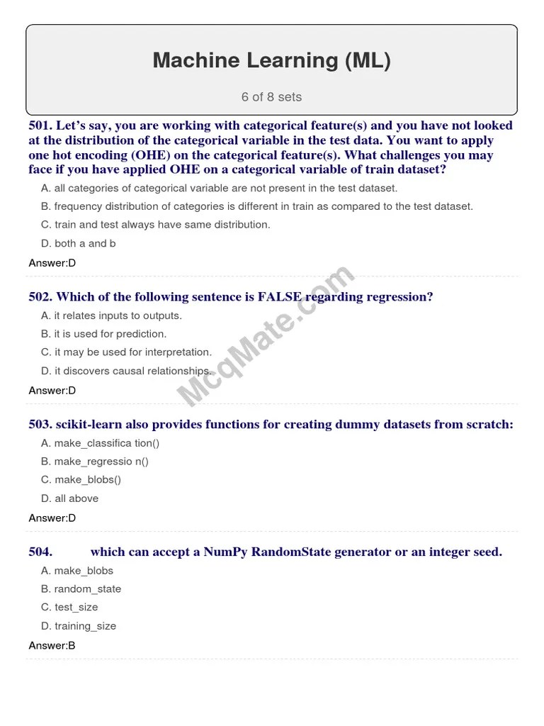 Machine-Learning Set 6 | PDF | Support Vector Machine | Linear Regression